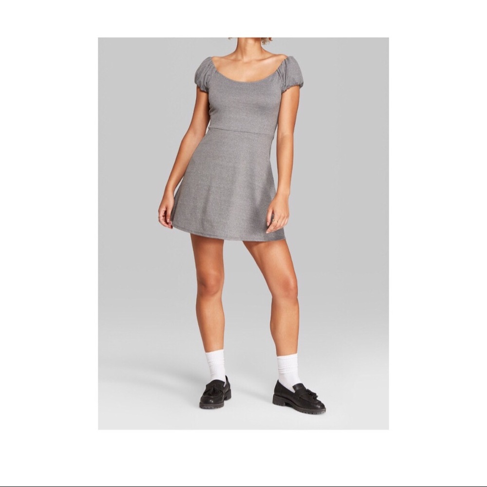 Wild Fabel Grey Skater Dress